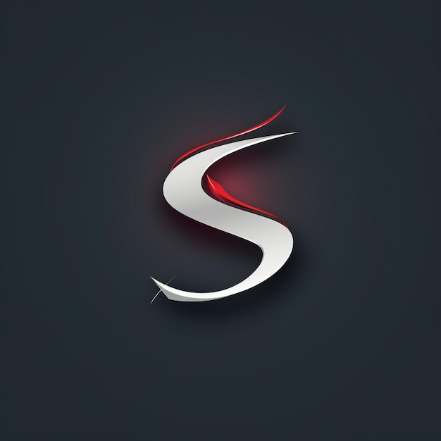 Minimalistic S Logo Design With Abstract Dark Silver And Light Red