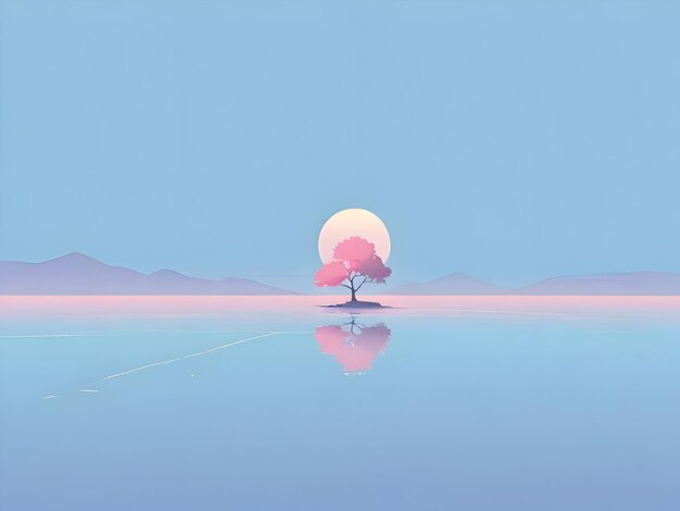 Photo minimalistic serene landscape