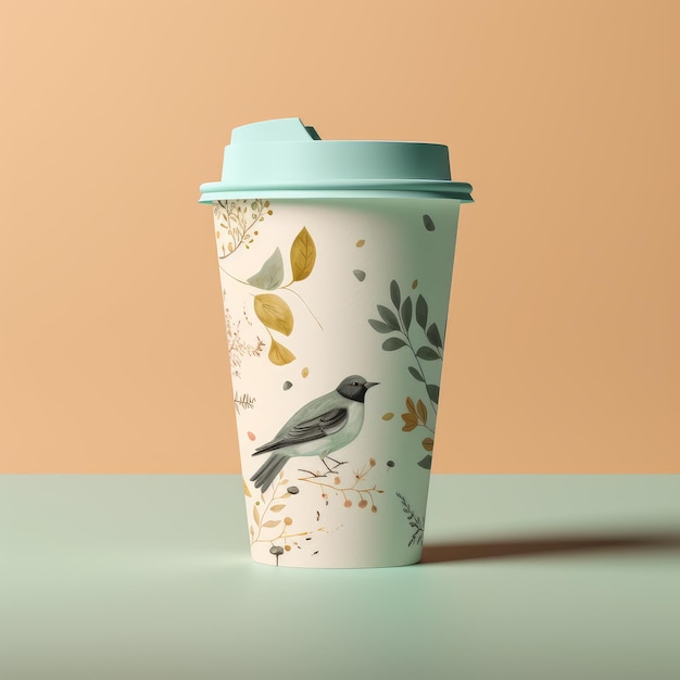 Minimalistic Springthemed Paper Cup