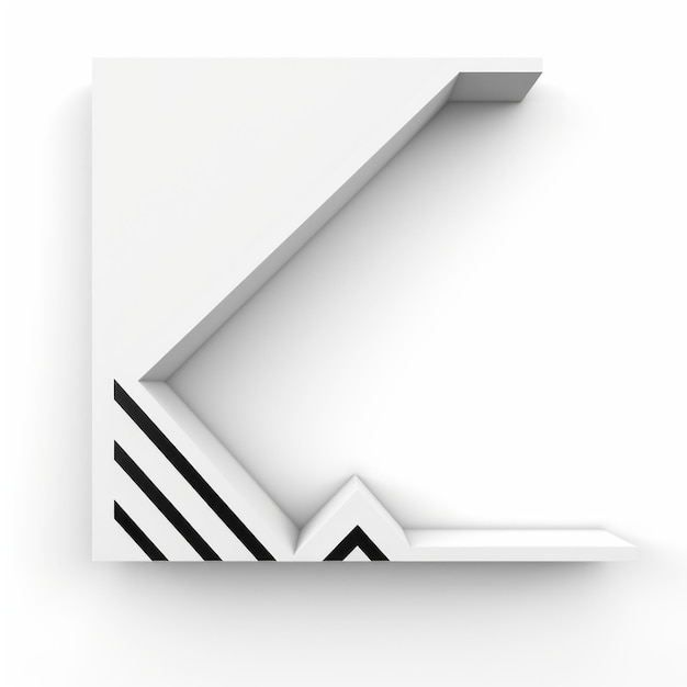 Minimalistic Triangle Letter K Icon Black And White Paper Design