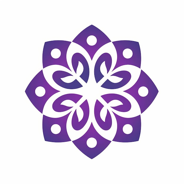 Minimalistic Violet Flower Design Template With Spiritual Figures