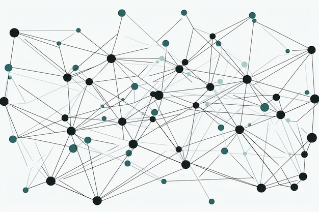 Photo a minimalistic and wellstructured network diagram formed by interconnected dots