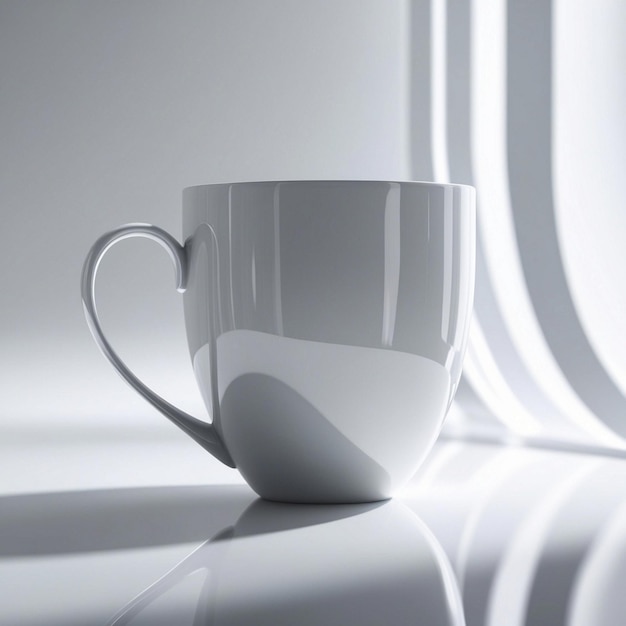 Minimalistic White Ceramic Mug with Smooth Finish