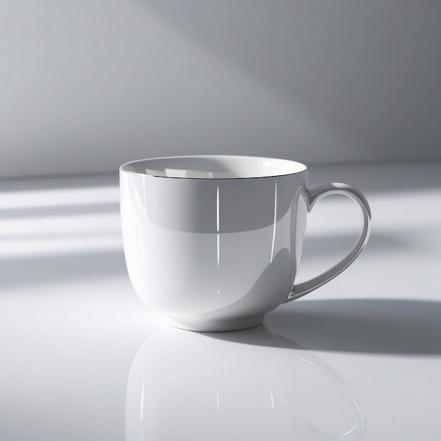 Minimalistic White Ceramic Mug with Smooth Finish