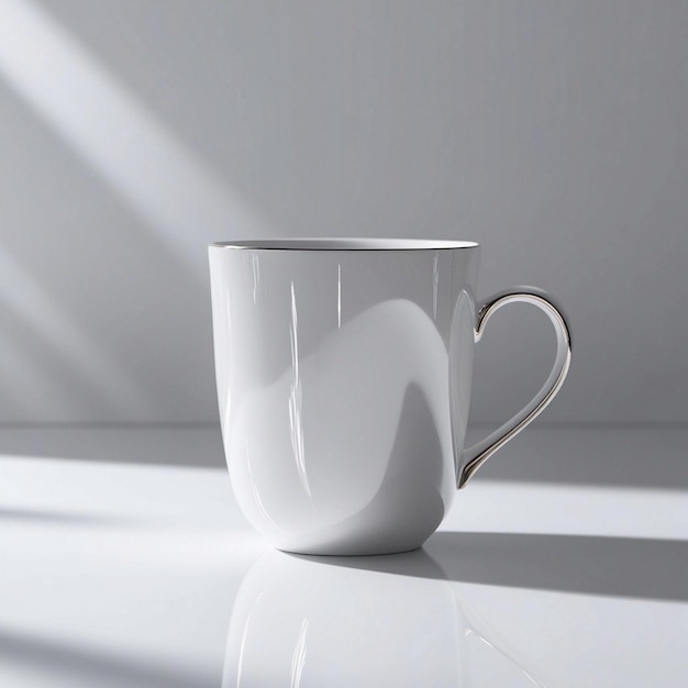 Minimalistic White Ceramic Mug with Smooth Finish