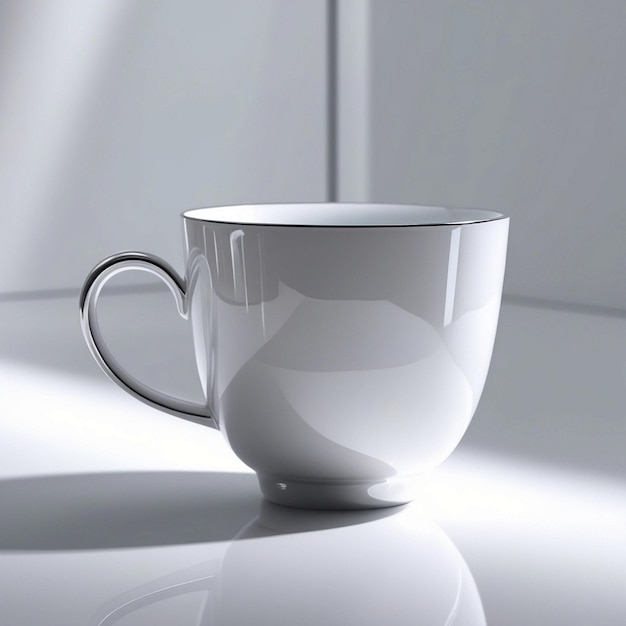 Minimalistic White Ceramic Mug with Smooth Finish