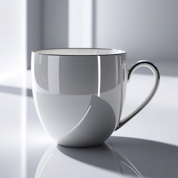 Minimalistic White Ceramic Mug with Smooth Finish