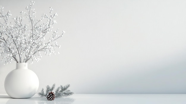 Photo minimalistic winter sales mockup with a subtle christmas atmosphere emphasizing seasonal sales with modern design including simple festive christmas and new year elements