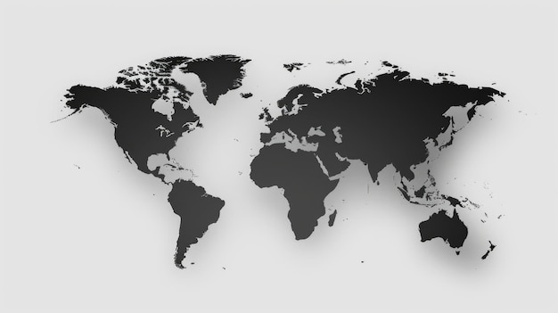 Minimalistic World Map Silhouette for Global Concepts