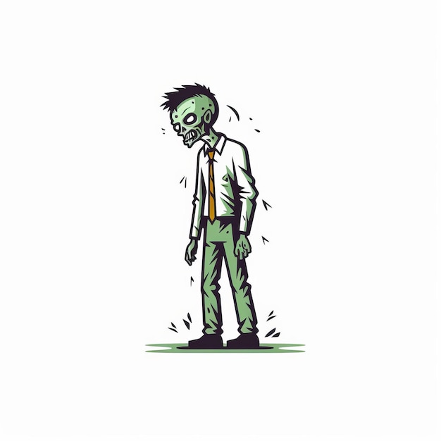 Photo minimalistic zombie man illustration in iconic pop culture style