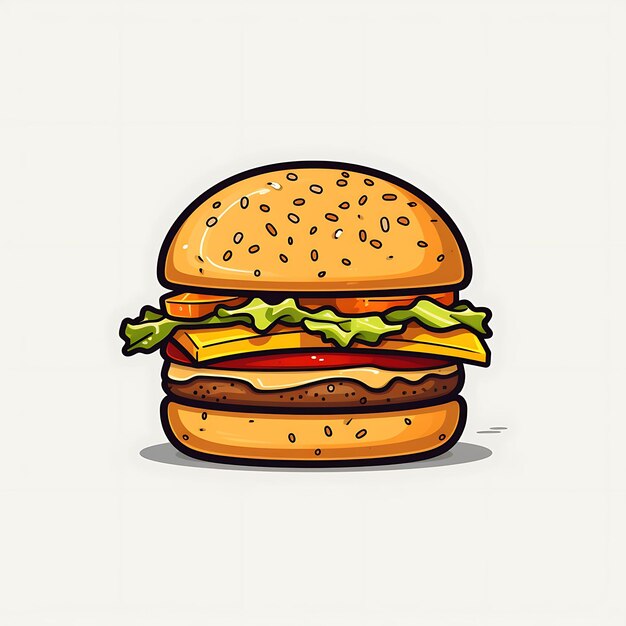 Mininalistic Burger Illustration Design