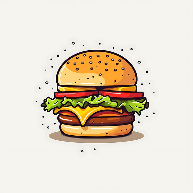 Mininalistic Burger Illustration Design