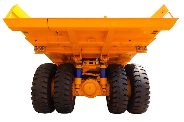 Mining dump modern truck of yellow color