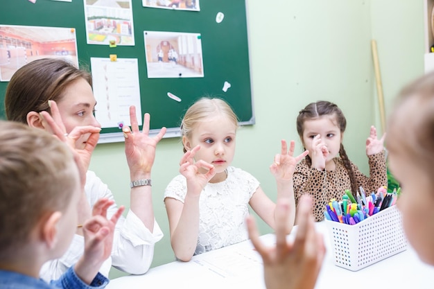 MINSK BELARUS JANUARY 2020 pupils in class of children's development