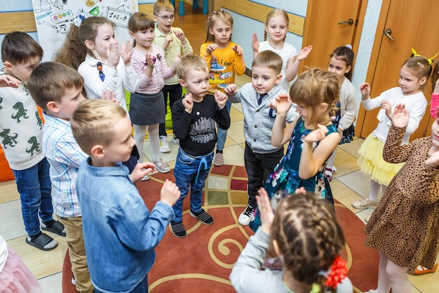 MINSK BELARUS JANUARY 2020 pupils in class of children's development