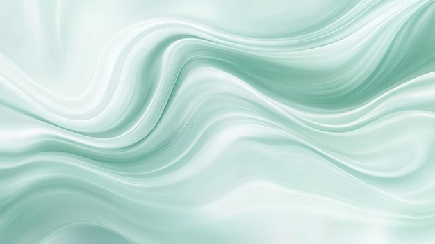 A mint abstract background featuring soft swirling patterns of mint green and white The flowing