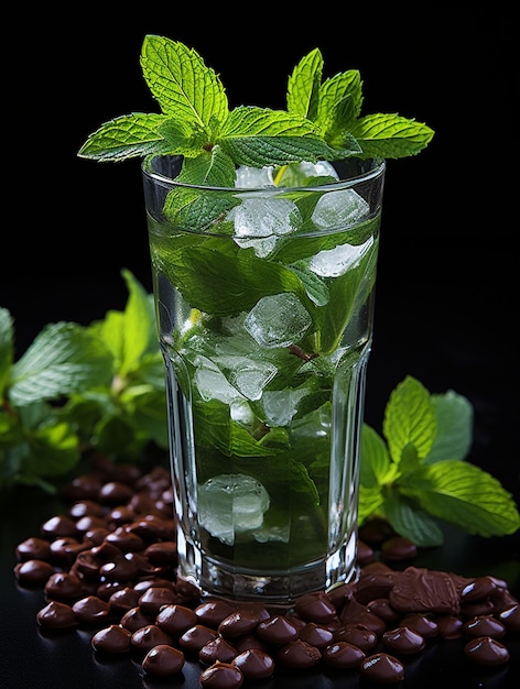 Mint cocktail HD Wallpaper Stock Image