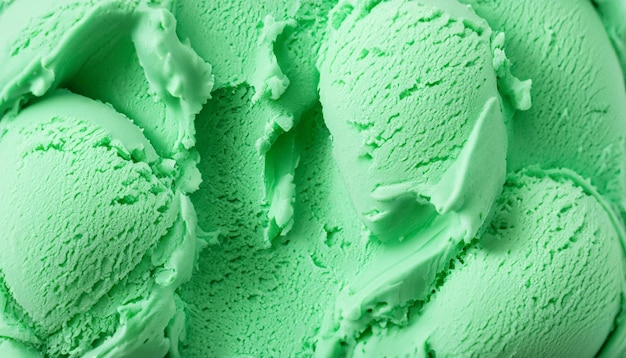 mint ice cream texture close view