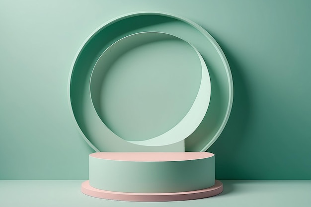 Minty Fresh Elegance Geometric Round Podium Design