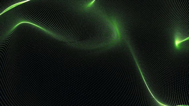 Mir green wave isolated on the black background