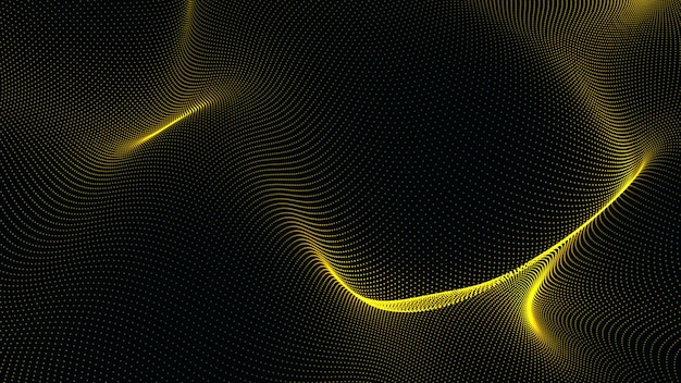 Mir yellow wave isolated on the black background