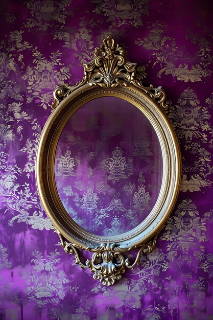 Photo mirror frame barque purple