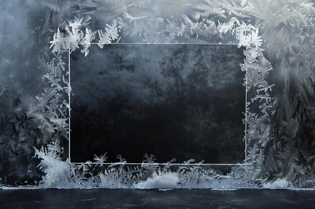 Photo a mirror that is on a wall with ice and snow on it