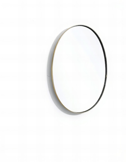 a mirror on a white wall that says  the frame