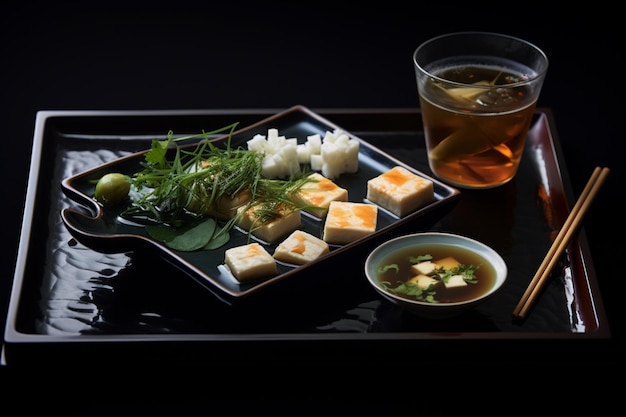 Photo miso soup on a lacquered tray yummy delicious miso soup food iamge photography