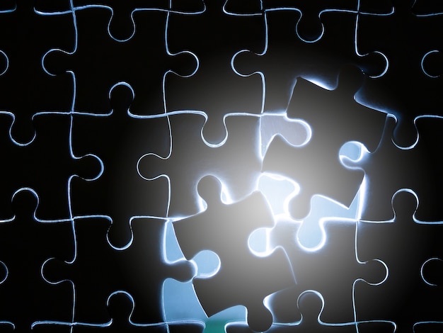 Missing Jigsaw puzzle piece with lighting