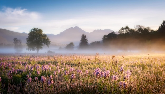 mist in the field