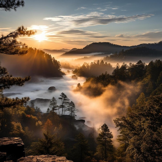 MistCloaked Mountain Mornings Mountain Landscape Photo