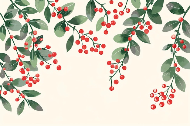 Mistletoe christmas illustration background