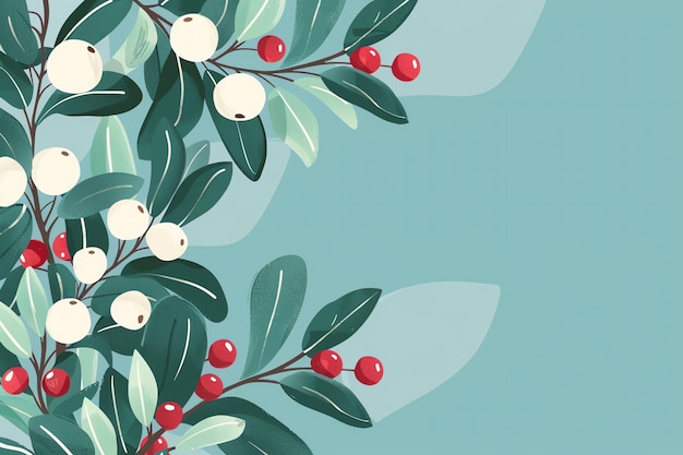 Mistletoe christmas illustration background