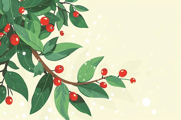 Mistletoe christmas illustration background