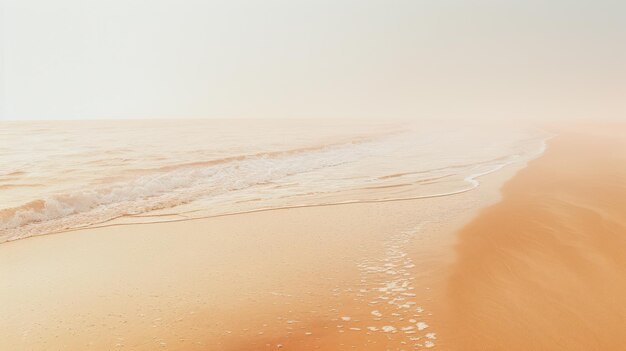 Photo misty beach serenity