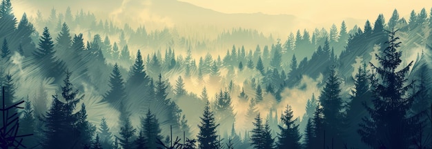 Misty Forest Landscape