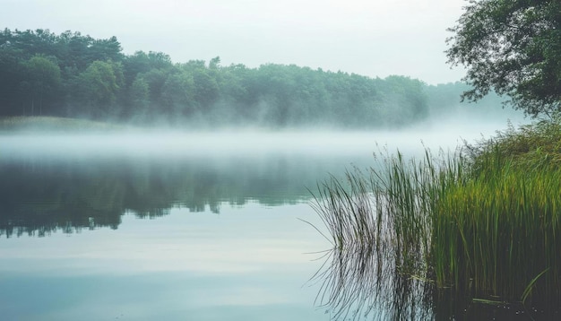 Misty Lake with Reflections