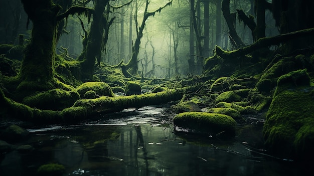 Misty Mossy Forest