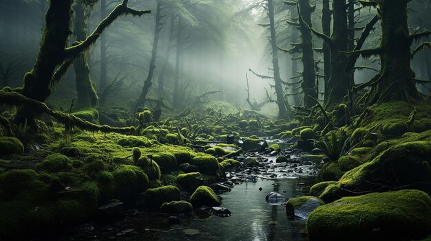 Misty Mossy Forest