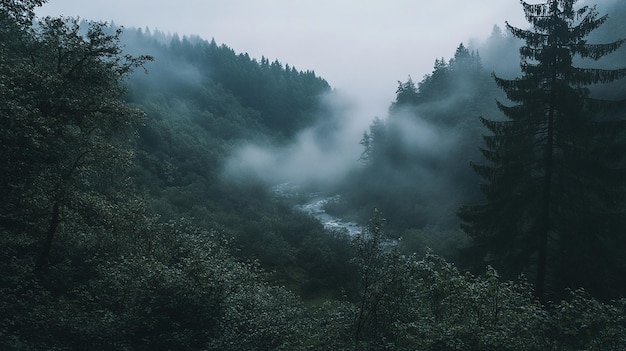 Photo misty mountain landscape