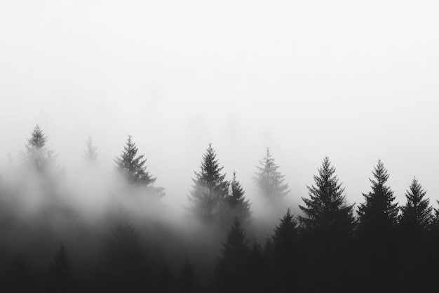 Photo misty pine forest a beautifully serene and calming landscape nurtured by natures touch