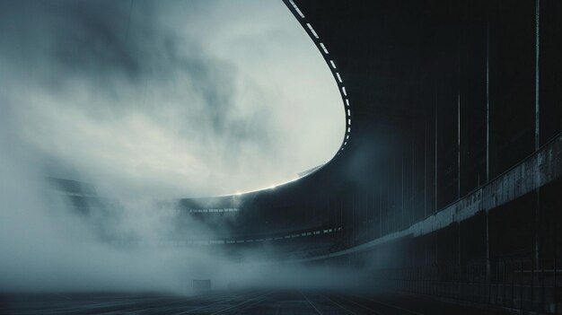 Photo misty stadium landscape photography at daytime