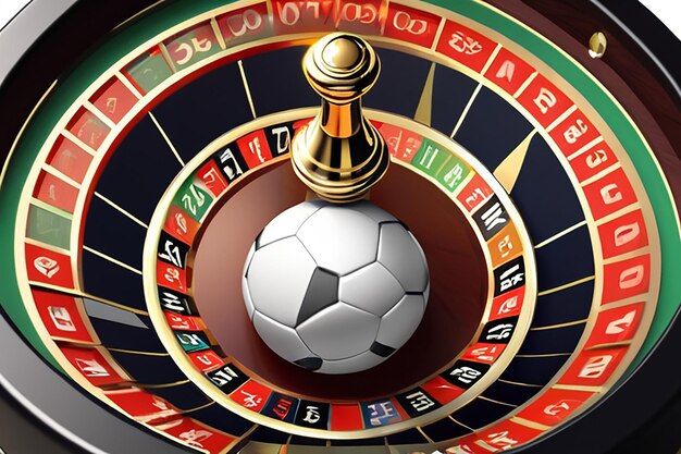 Photo mix casino sport roulette slot cards football basketball 3d render 3d rendering illustration