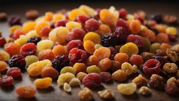 Mix of dried and candied fruit Ai Generated