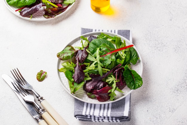 Mix of green salad leaves