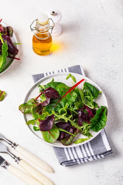 Mix of green salad leaves