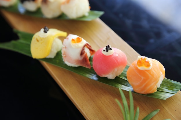 Mix sushi nigiri ball japanese food