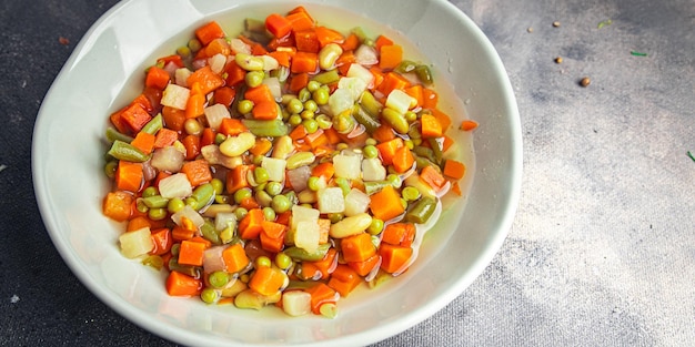 mix vegetables cut cubes beans, peas, green beans, carrots, celery Macedonian vegetables bunch