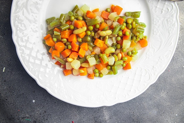 mix vegetables cut cubes beans, peas, green beans, carrots, celery Macedonian vegetables bunch